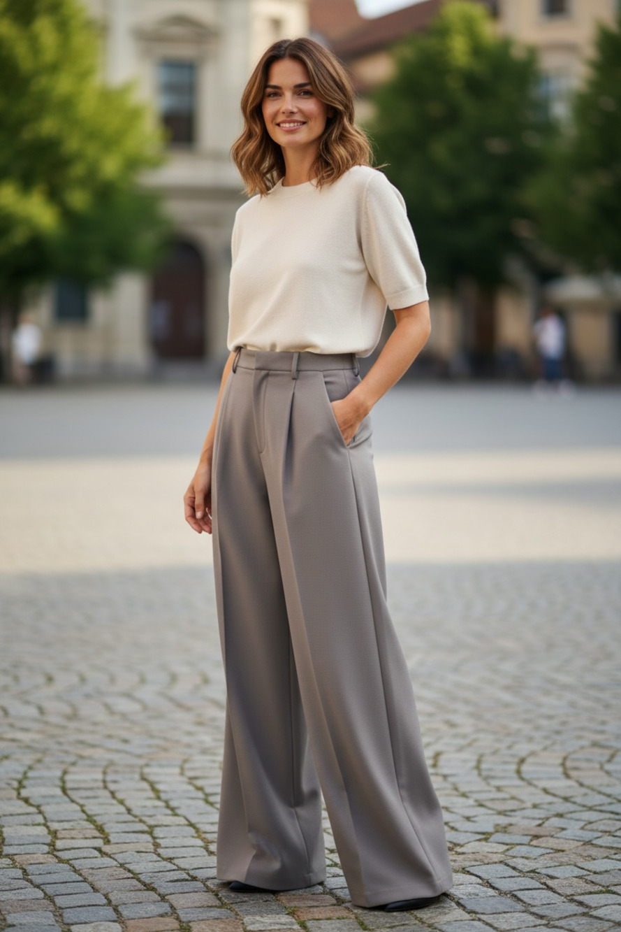 Halara Women's Gray Wide-Leg Trousers